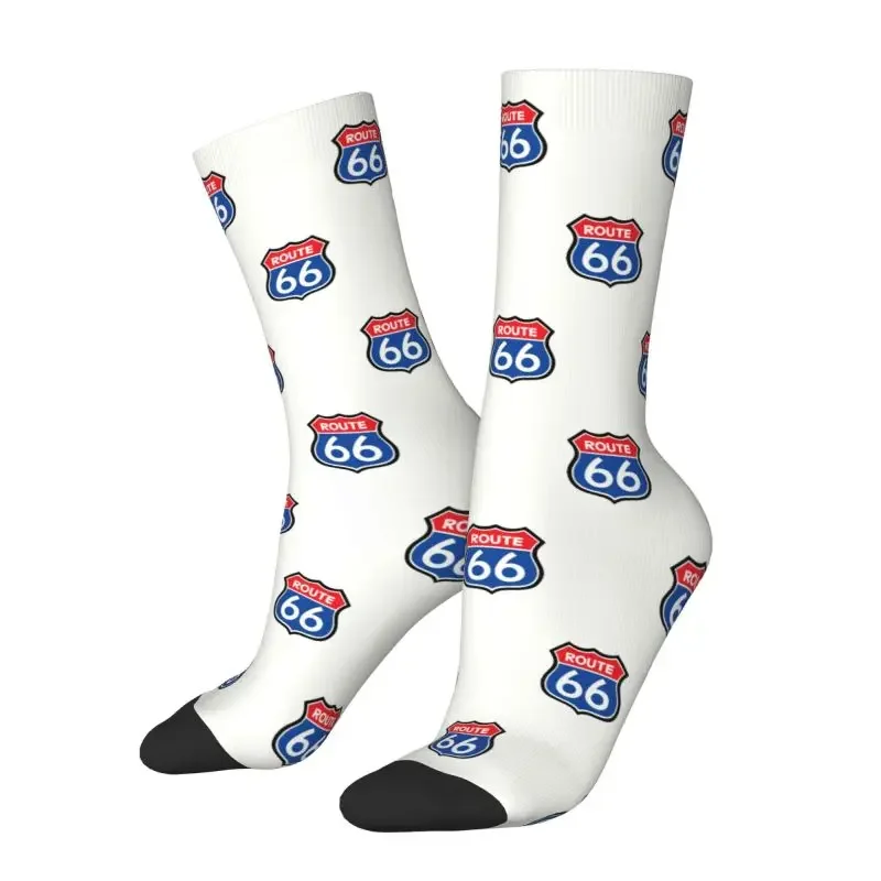 Kawaii Route 66 Road Socks Women Men Warm 3D Printed Logo Basketball Sports Socks