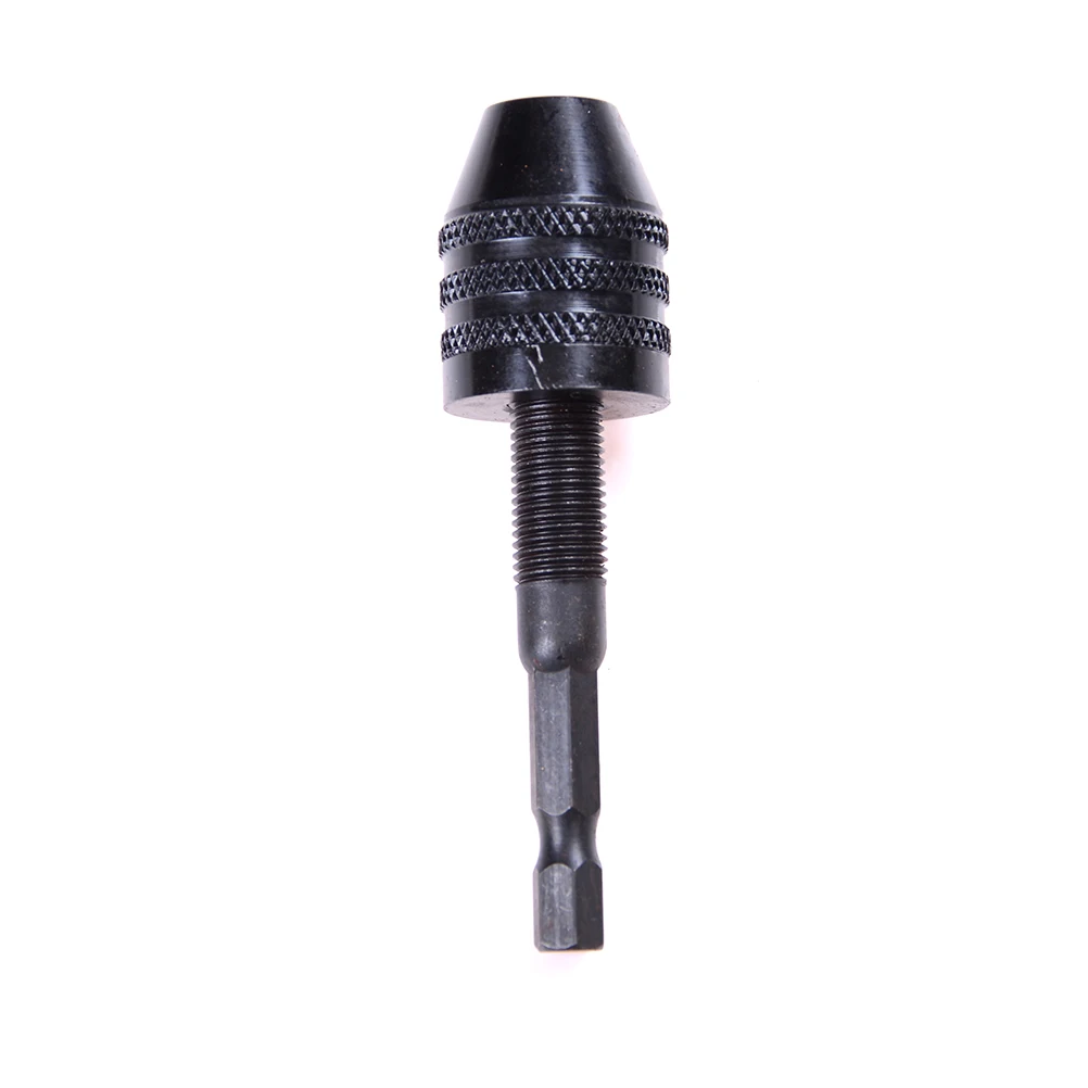 New Keyless Drill Chuck Screwdriver Impact Driver Adaptor 1/4" 6.35mm Hex Shank Drill Bits Power Tools Black 0.3-6.5mm