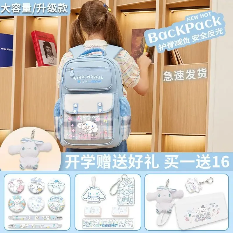 Sanrio Cinnamoroll Babycinnamoroll Cartoon Schoolbag Student Backpack Large Capacity Burden Reduction Spine Protection Backpack