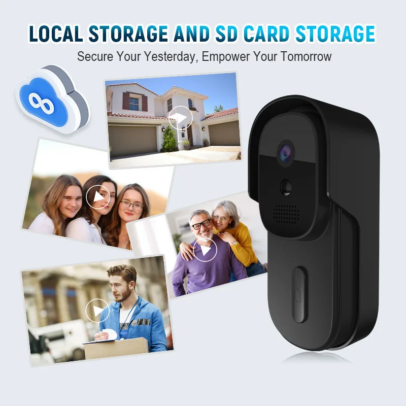 Tuya Video Doorbell 2MP Waterproof 1080P WiFi Wireless Door Bell DC AC Battery Powered with Alexa Call Camera Smart Home
