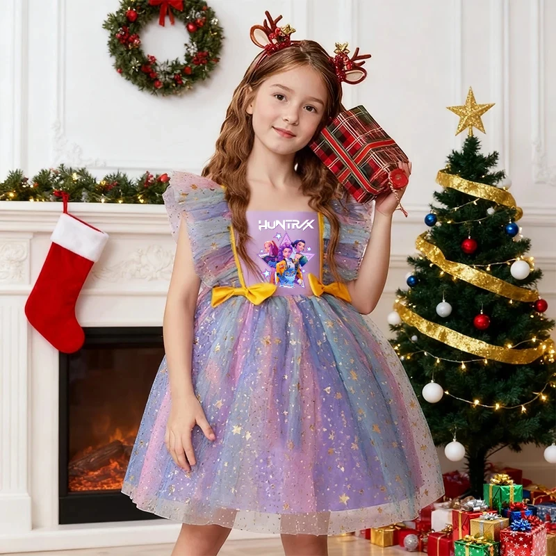 K-Pop Hunters Zoey Mira Rumi שמלת נסיכה לתינוקות שמלות מסיבת יום הולדת לילדים ילדים בגדי טוטו טול ללא שרוולים 1-5Y