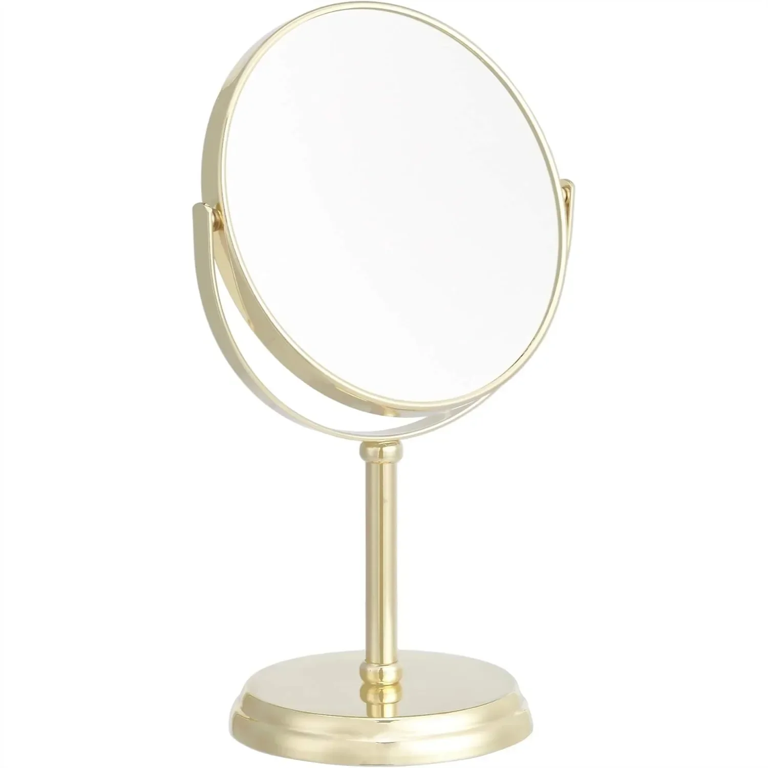 

Tabletop Magnifying Mirror with 1X/5X, 360° Rotation, 7.2x4.92 Inch, Gold