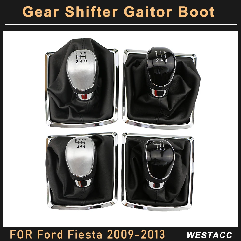 5/6 Speed Car Gear Shift Knob Lever Shifter Collar for Ford Fiesta 2009 - 2013 Focus Mk2 2005-2011 Gaitor Boot  Accessories