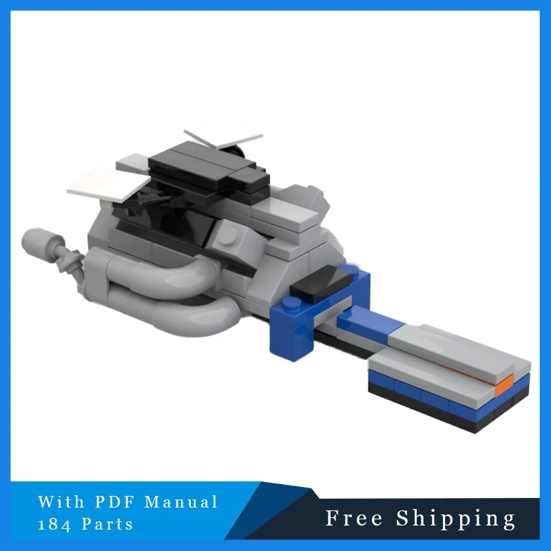 

184 Parts Creative MOC Grey Engine Building Block Bricks Model Educational DIY Assembly Toys For Children Festival Surprise Gift