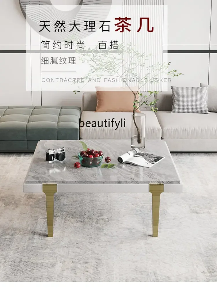 

Simple Modern Marble Coffee Table Designer Creative Furniture Rectangular Minimalist Small Table