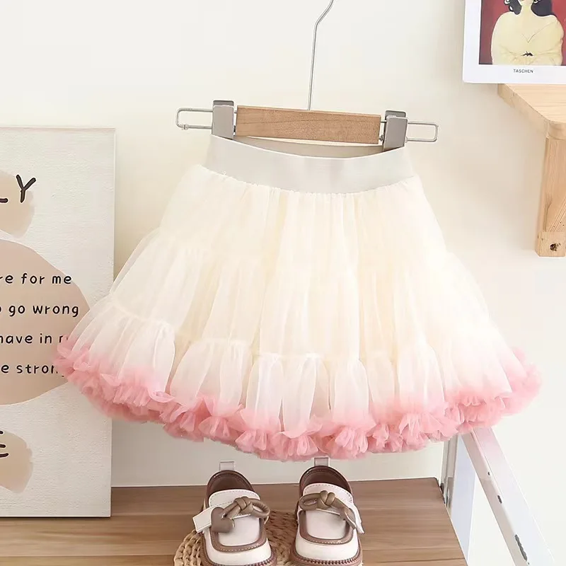 2-7 Y Girls Clothing Set Heart Style Knit Sweater Tulle Ball Gown Skirt Knit Suits Kids Outfit