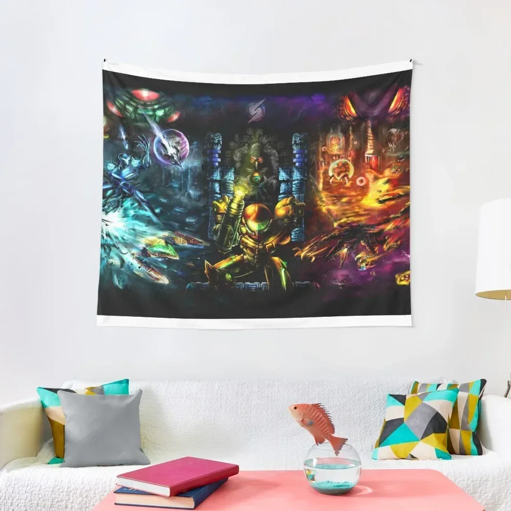 Harmony of a Hunter: 25 Years of Metroid Tapestry Decoration Aesthetic Wall Decorations Tapestry