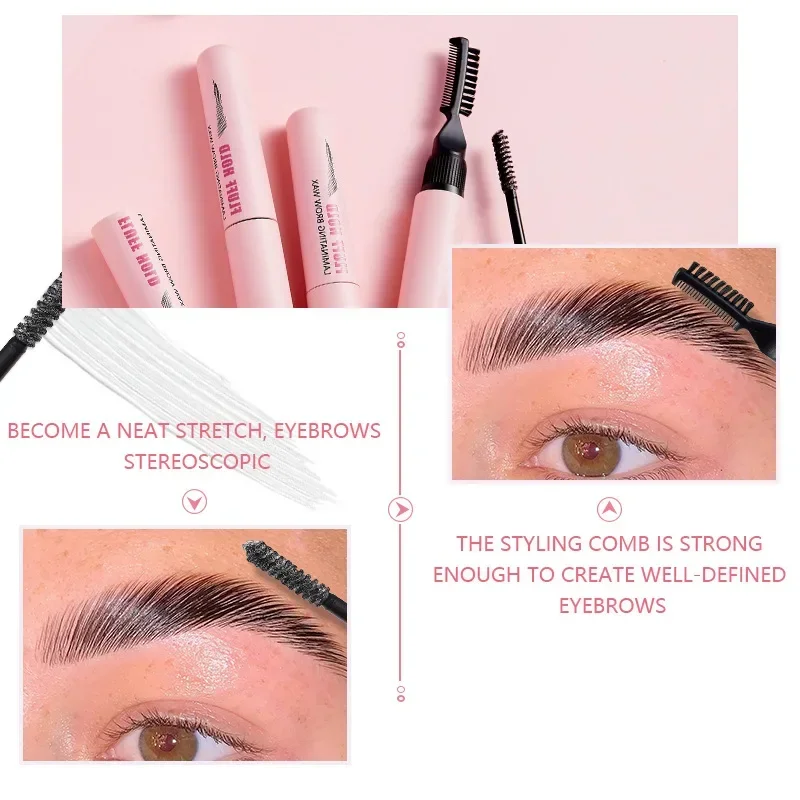 Gel per lo styling delle sopracciglia liquido Sopracciglia trasparenti Impostazione Tinta Cera Cosmetico Duraturo Asciugatura rapida Impermeabile Sapone fissaggio per sopracciglia selvagge Trucco