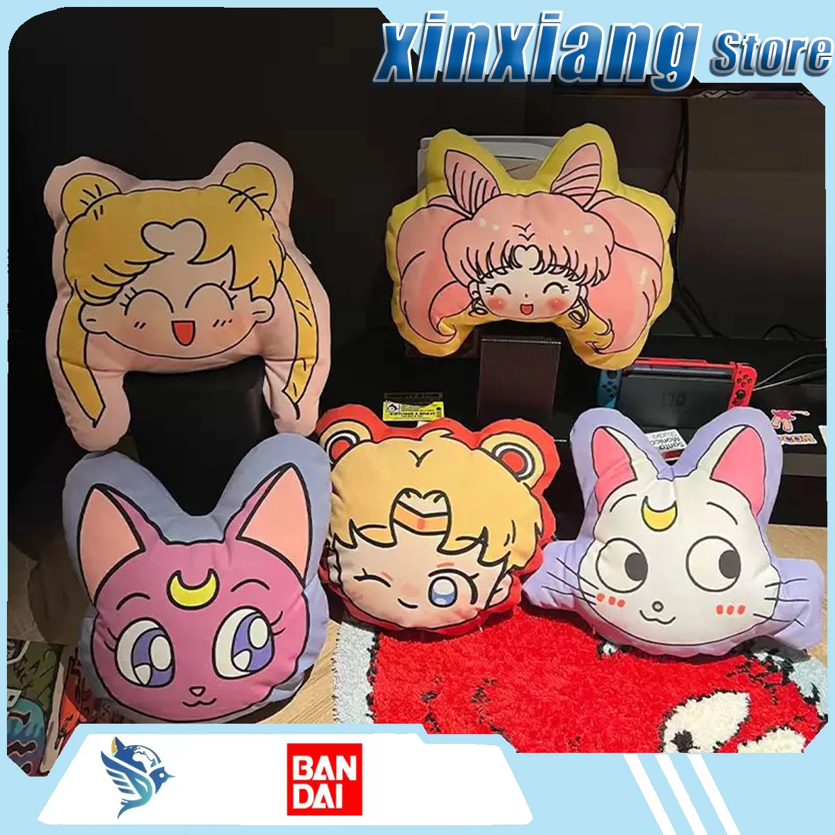 

Bandai Sailor Moon throw pillow Navy Moon figurine cute alien-shaped action figure throw pillow for the bed, sleeping doll gifts