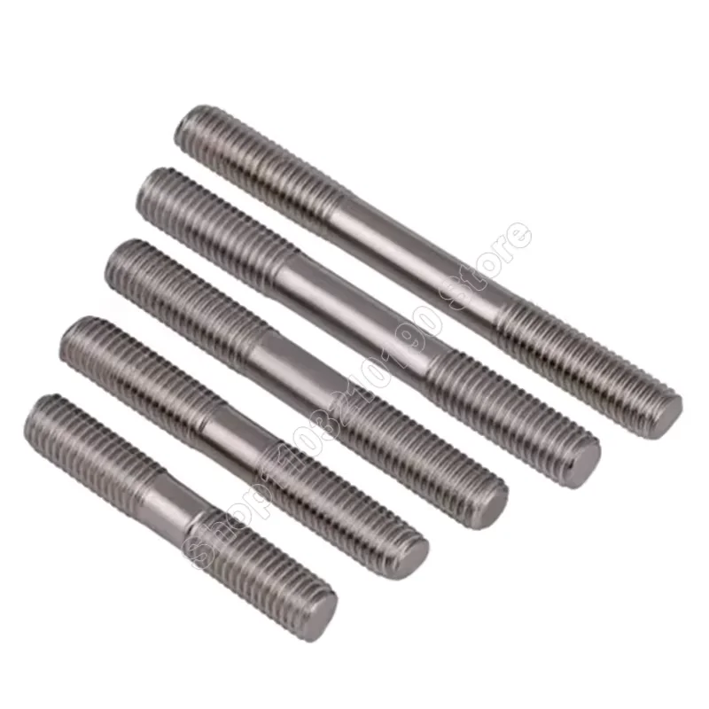 3-10Pcs 304 Stainless Steel Double End Thread Rod M3 M4 M5 Double End Bolts Stud Lengthen Tooth Stick Dual Head Thread Bar GB901