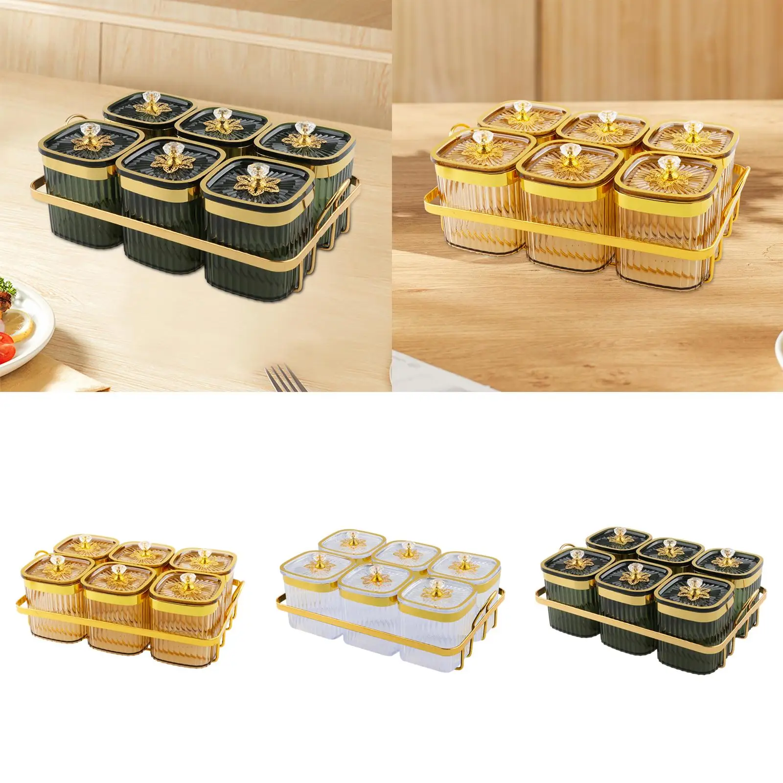 

Dried Fruit Snack Serving Plate Appetizer Serving Tray Candy Nuts Dish with Lid