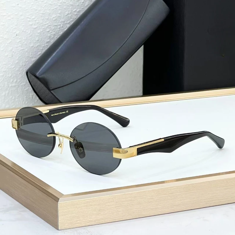 

The Magic lII Men's Luxury Gold Rimless Oval Sunglasses Classical Designer Brand High Quality Infige Acetate Glasses