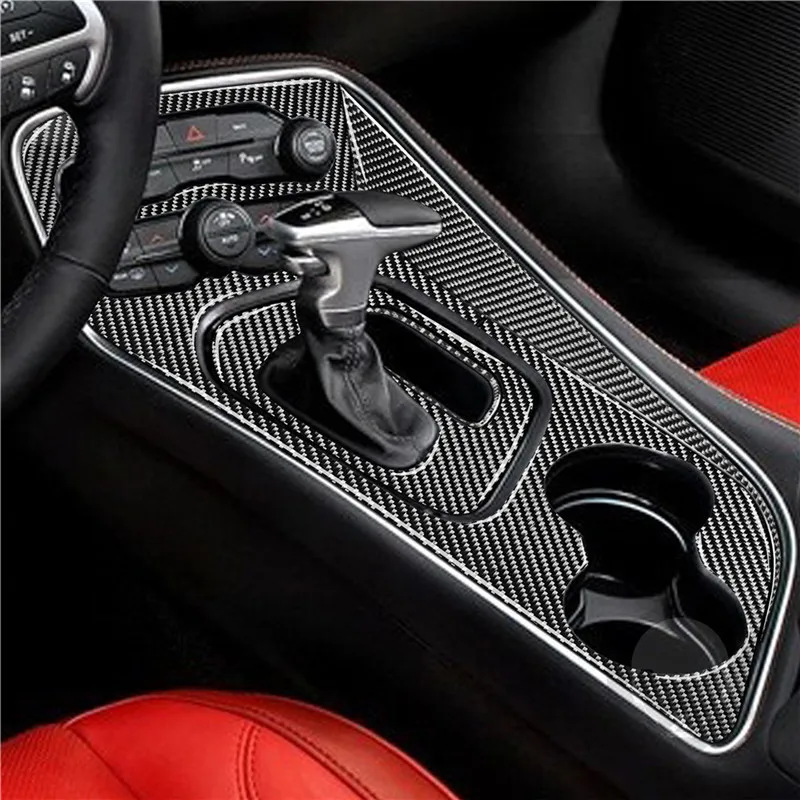 Interior Accessories Car Carbon Fiber Black Stickers Trim Strip For Dodge Challenger 2015 2016 2017 2018 2019 2020 2021