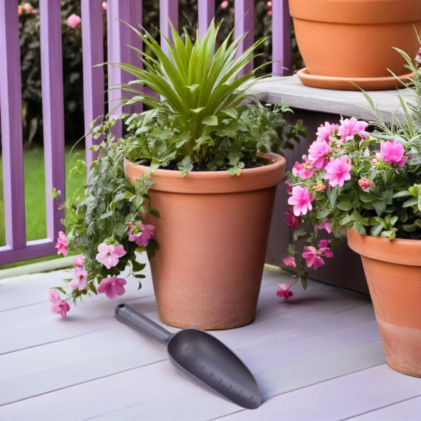 5 pezzi Pale per terreno da giardino Pala ergonomica in plastica leggera per scavare il trapianto Attrezzi da giardinaggio Tralicci per balcone Fine