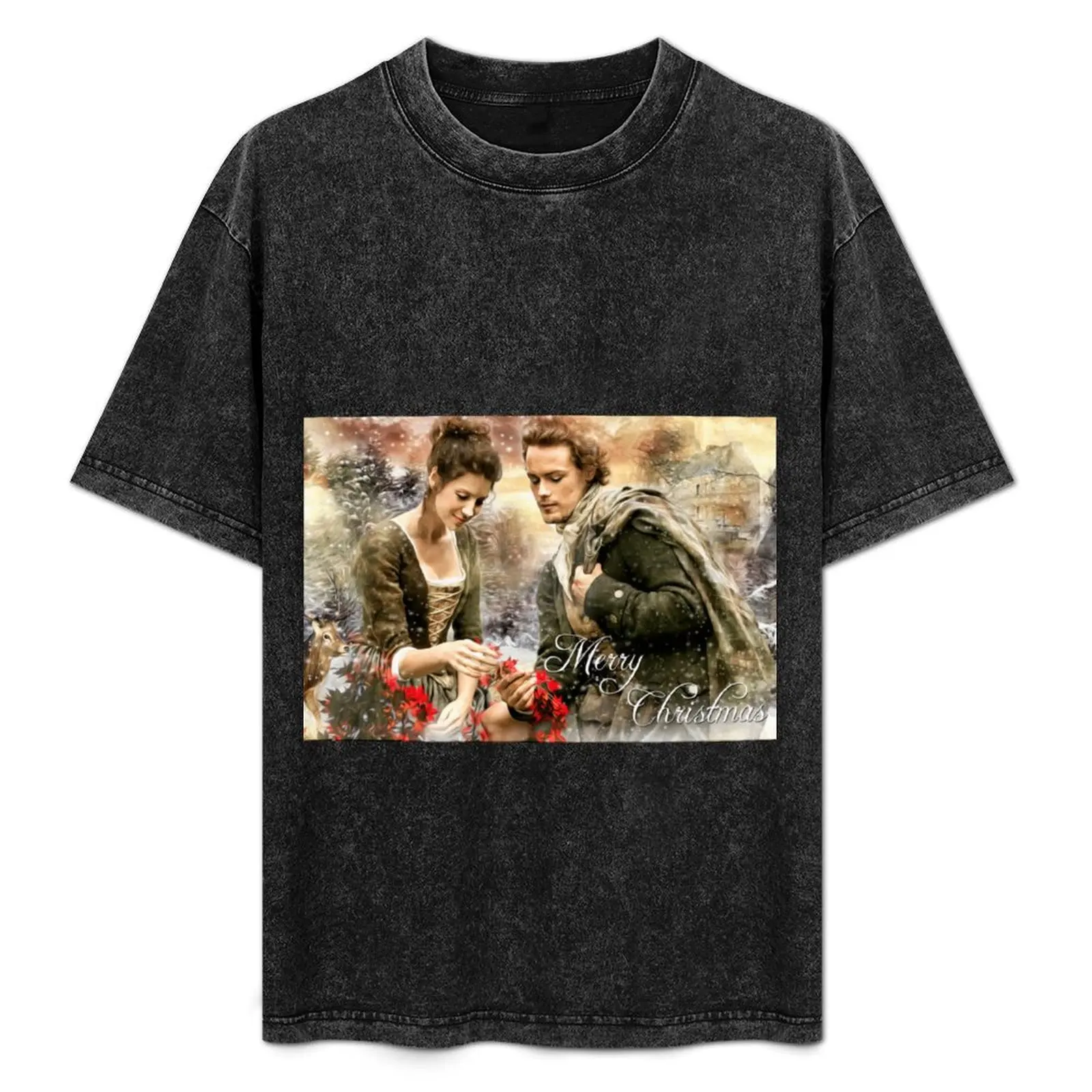 Outlander Merry Christmas T-Shirt Aesthetic clothing baggy shirts mens graphic t-shirts