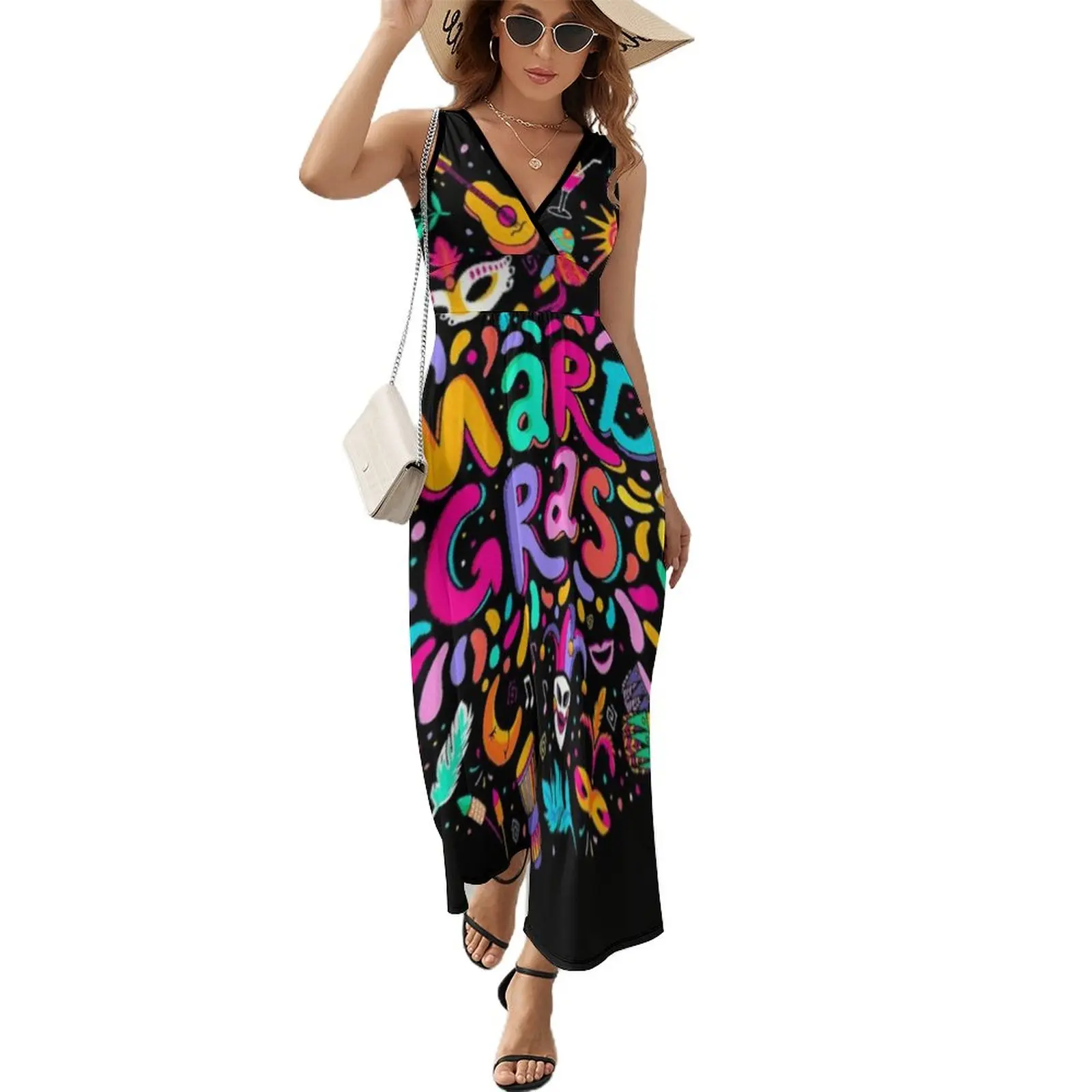 

Mardi Gras Sleeveless Dress Woman fashion summer dress womens 2024