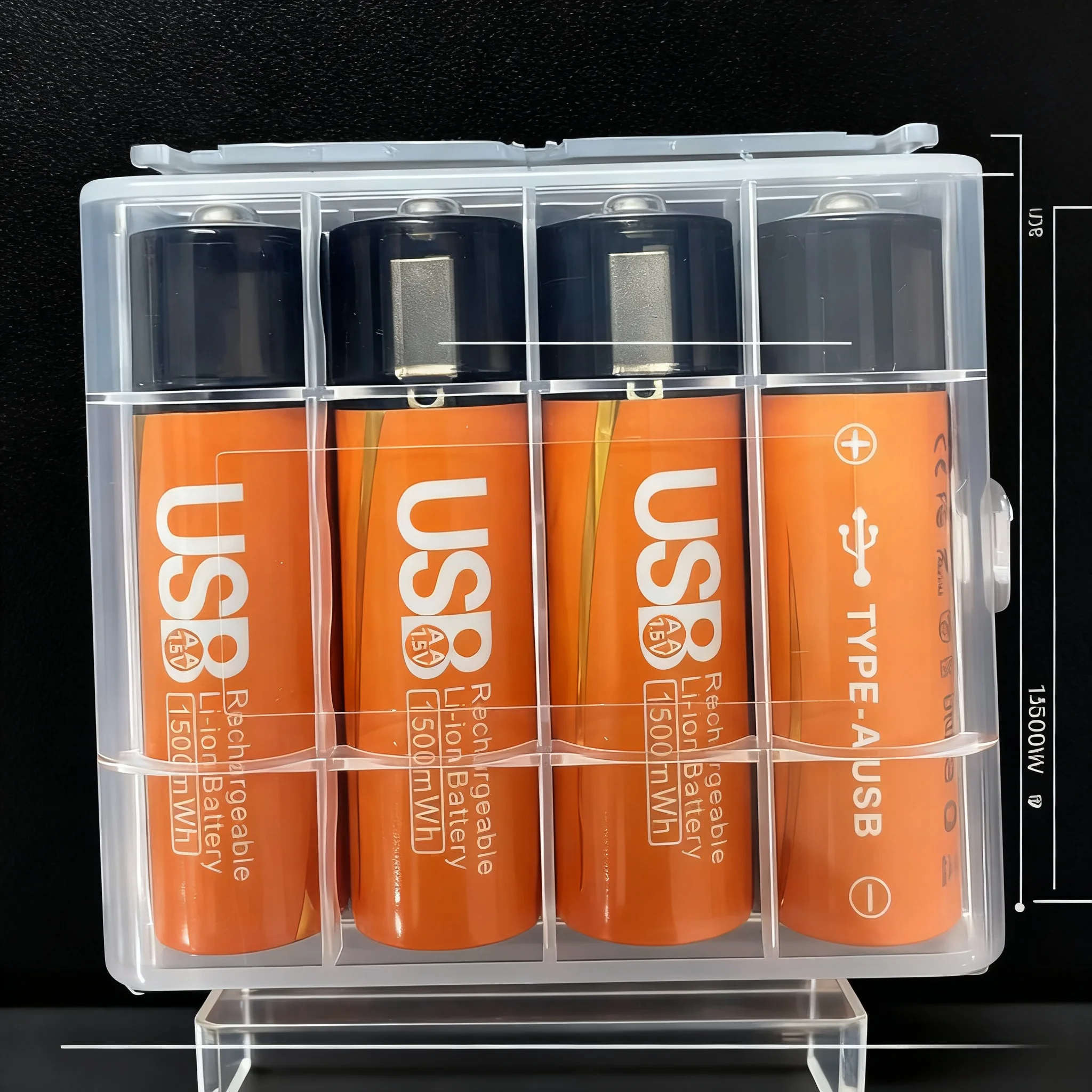 2 baterias de lítio aa recarregáveis usb 1500mwh, 4 pacotes para brinquedos, controle remoto, mouse, 1.5v, tensão constante