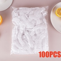 100pcs Disposable Food Cover Saran Wrap Bowel Cover Food Grade Fresh-keeping Plastic Bag Kitchen Storage Accessories