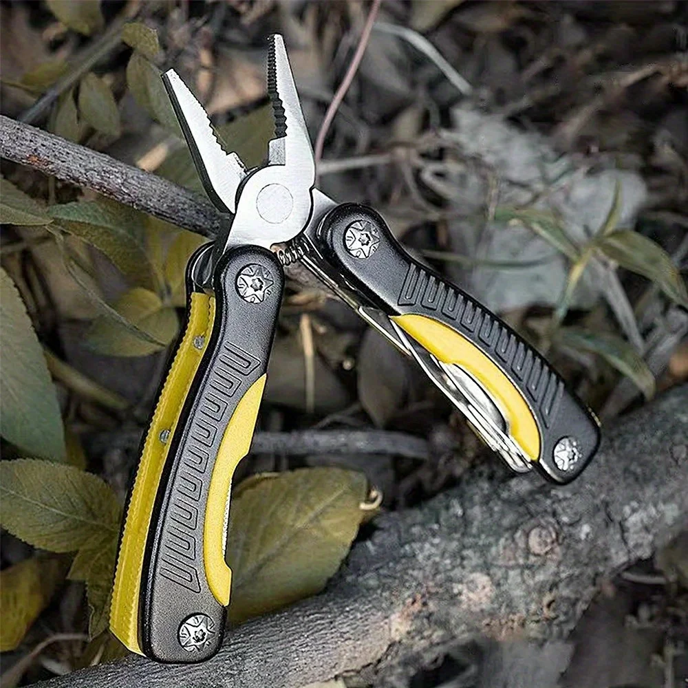 Folding Multi-Tool Pliers With Screwdriver & Knife, Stainless Steel Portable Tactical Survival Gear For Hunting, Camping, Hiking