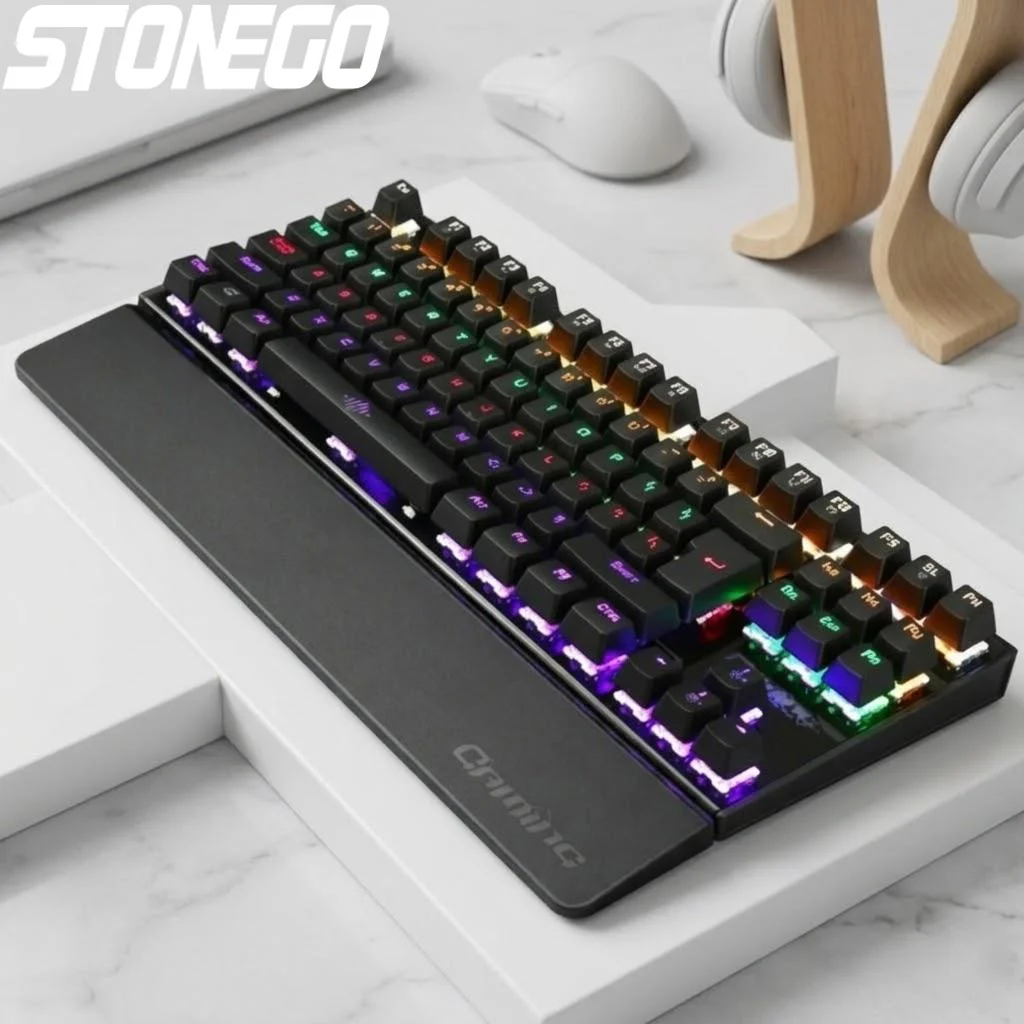 

26 Keys Wired Mechanical Gaming Keyboard Anti Ghosting RGB LED Backlit for PC Laptop Gamers