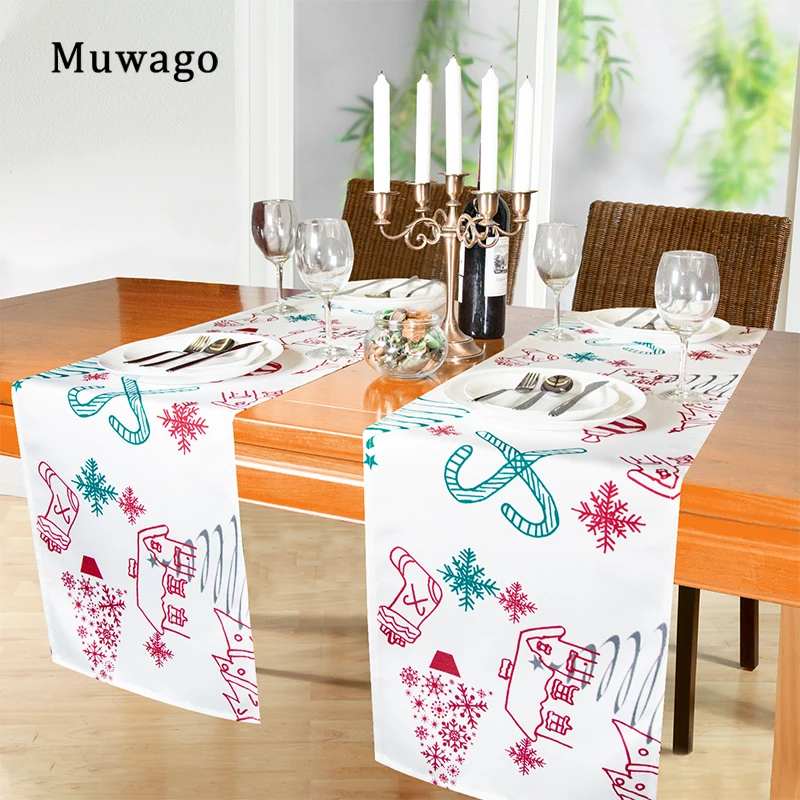 Muwago Christmas Tree Printing Handiness Portable Firmer Table Runner Anti-Pilling Anti-Wrinkle Anti-Stain Christmas Ornament