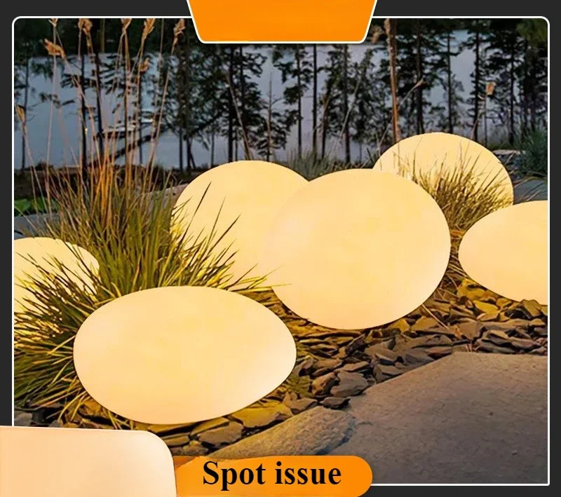 Solar Pebble Stone Lights Outdoor Park Garden Atmosphere Decorative Landscape Lights Outdoor Villa Garden Lights