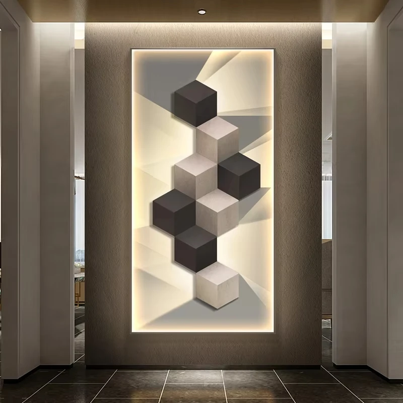 

Modern Geometric Art Wall Lamp Corridor Minimalist Painting Living Room Hanging Painting Studio Decorative Painting LEDWall Lamp