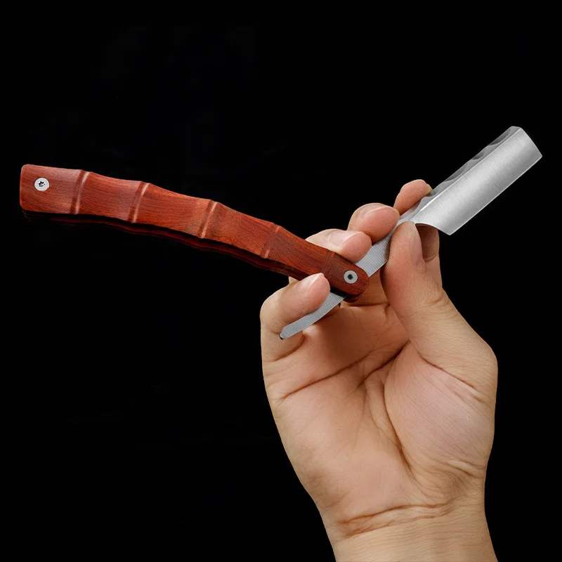 Maquinilla de afeitar profesional de madera para Barbero, maquinilla de afeitar de borde recto, Barba, regalo, calidad Premium