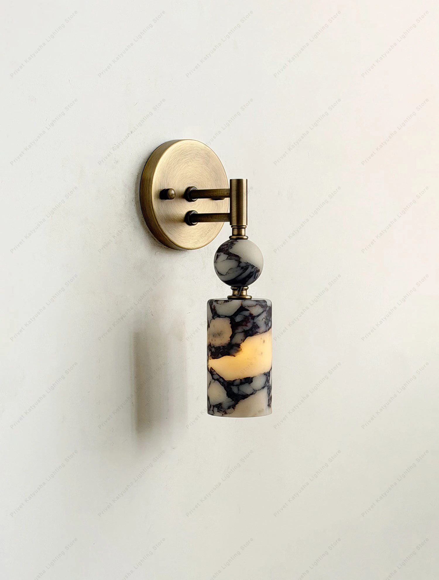 Modern Brass Marble Wall Sconce Lamps, Elevate Your Room Entryway Hallway Decoration Alabaster Wall Lights Luxury