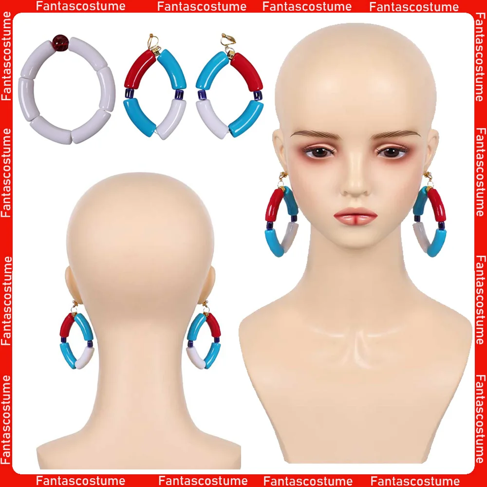 

Elena Cosplay Earrings Bracelet Fighter 6 Adult Women Game Roleplay Disguise Props Halloween Carnival Party Costume Accessories