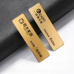 70*20MM Customizable Brooches Pin Personalized UV Engraved Your Text Logo Business ID Plate Metal Tag Customized Name Badges