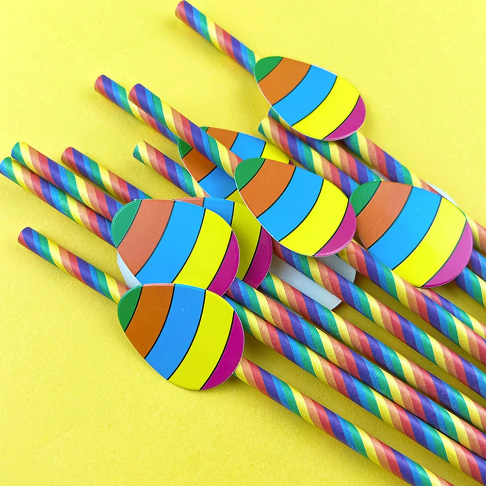 

40 Pcs Easter Egg Straws Pastel Paper Drinking Straws for Tea Cups Mugs Glasses Bottles Birthday Weddings Banquets Easter