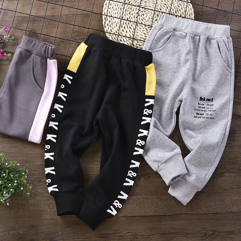 

Little Boys Autumn Winter 2-6 Year Sweatpants Elastic Waist Cotton Letter Print Kid Baby Boys Jogger Pants Children Boys Pants