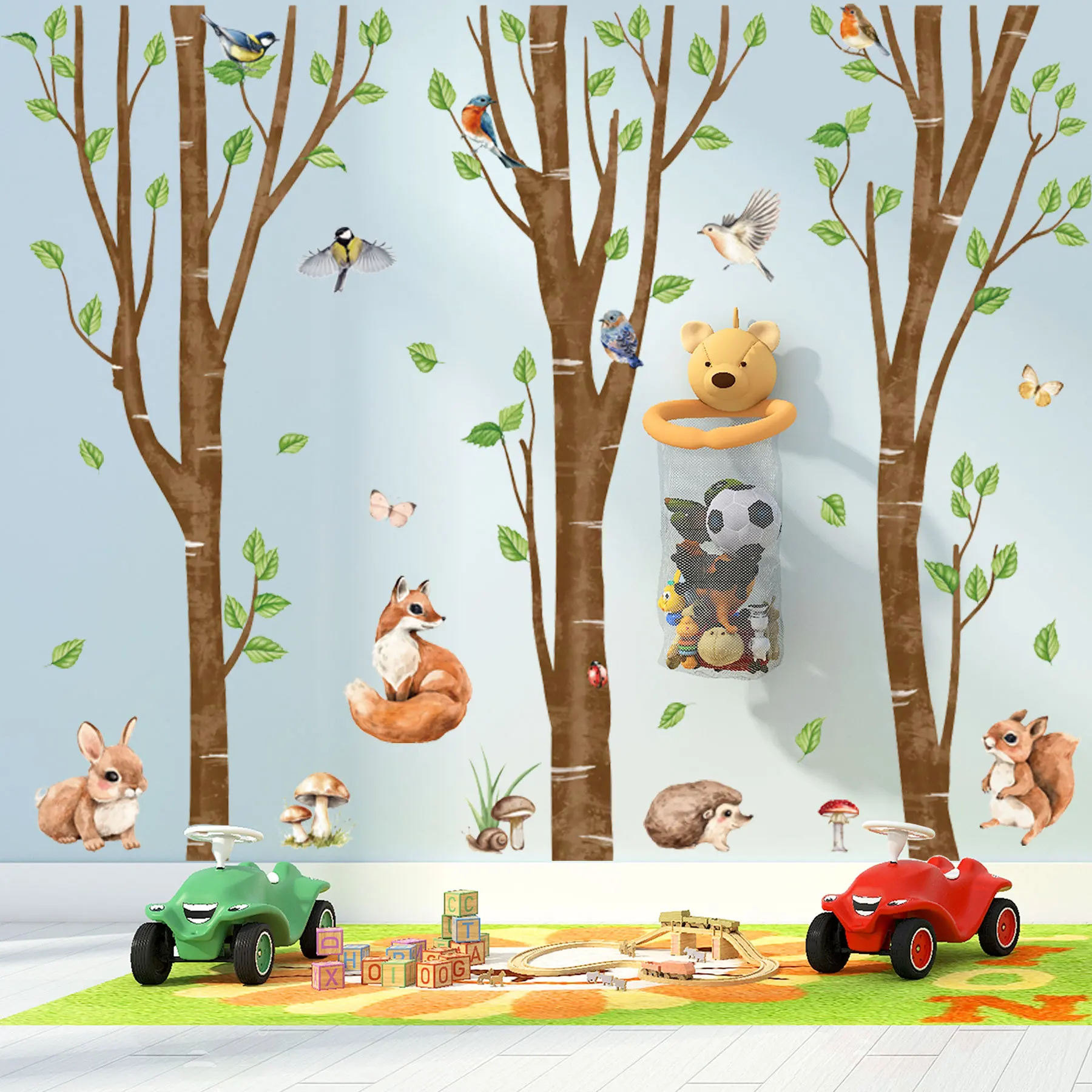 Baby Nursery Jungle Wallpaper - Duża naklejka ścienna z motywem drewna