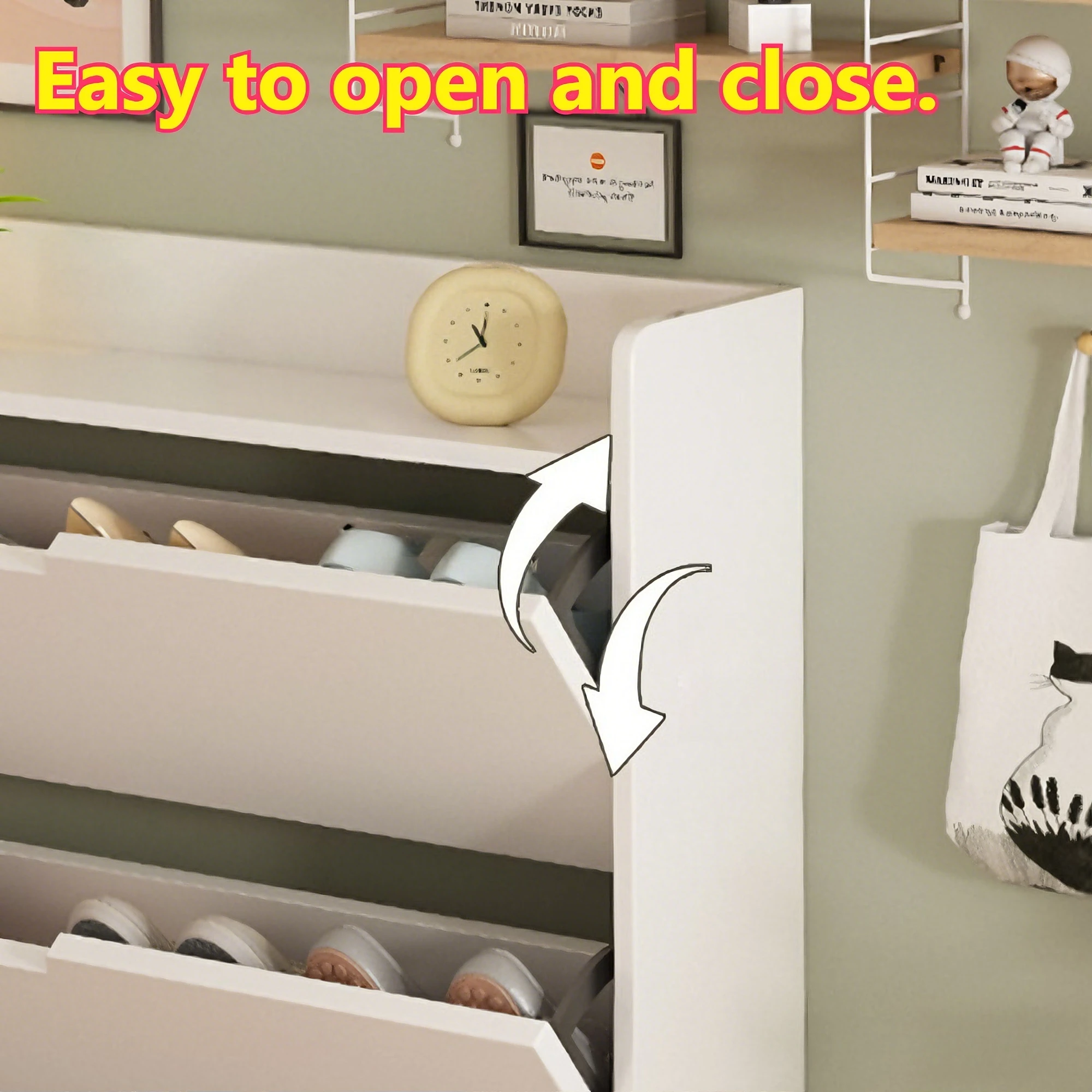 Multifunctional Shoe Cabinet Wooden Narrow Large Capacity Storage Cabinet Simple Shoe Rack Sturdy and Stable Dustproof Shelf image 4