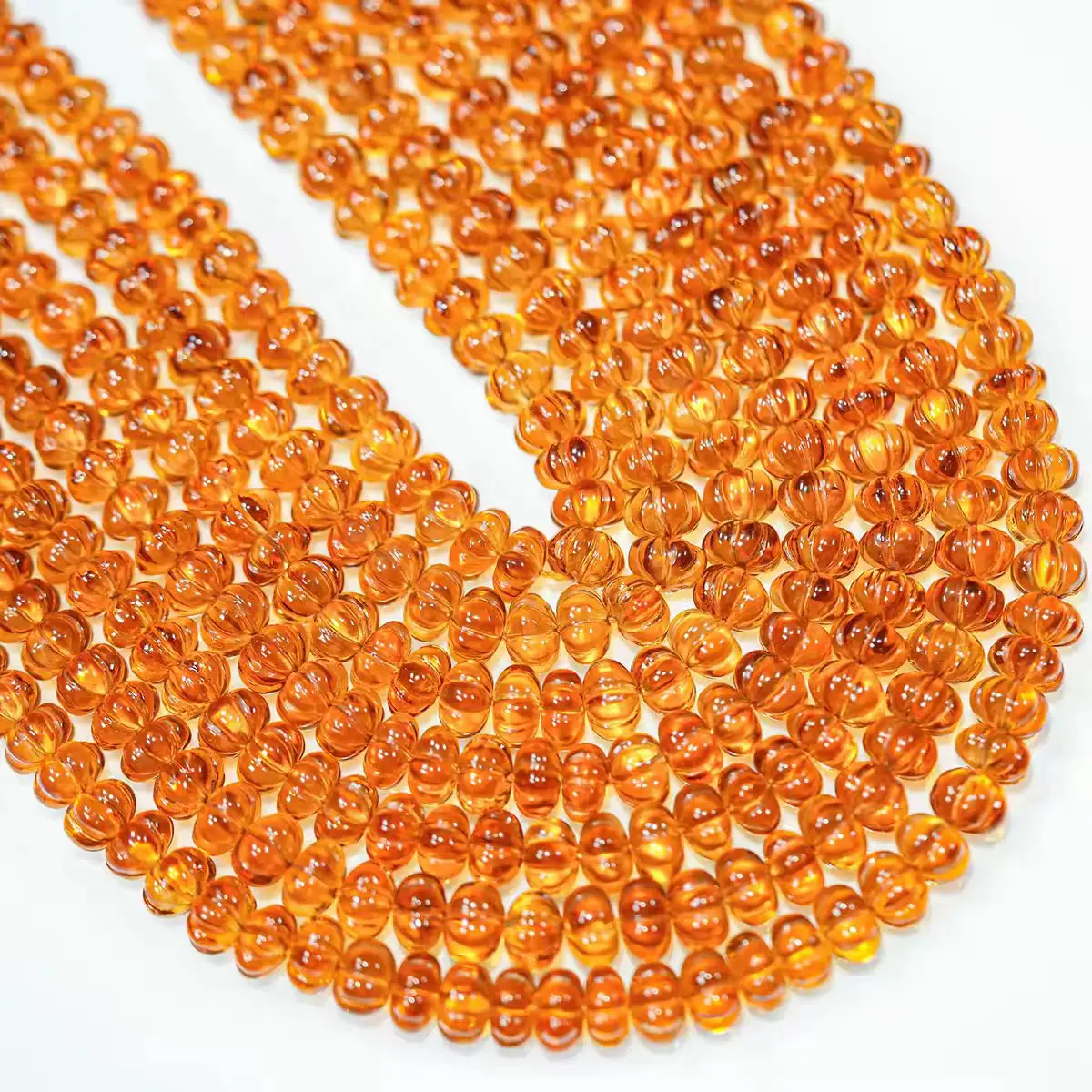 7A Loose Beads Citrine Carved Pumpkin 6-7mm for DIY Jewelry Necklace 20cm