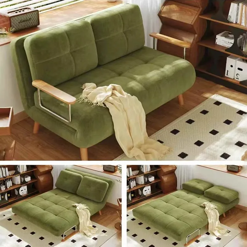 Apartment Modern Double Sofa Bed Home Use Cream Style Fabric Foldable Sofa Bed Soft Cloud Couches Designer Adjustable Sofa Bed