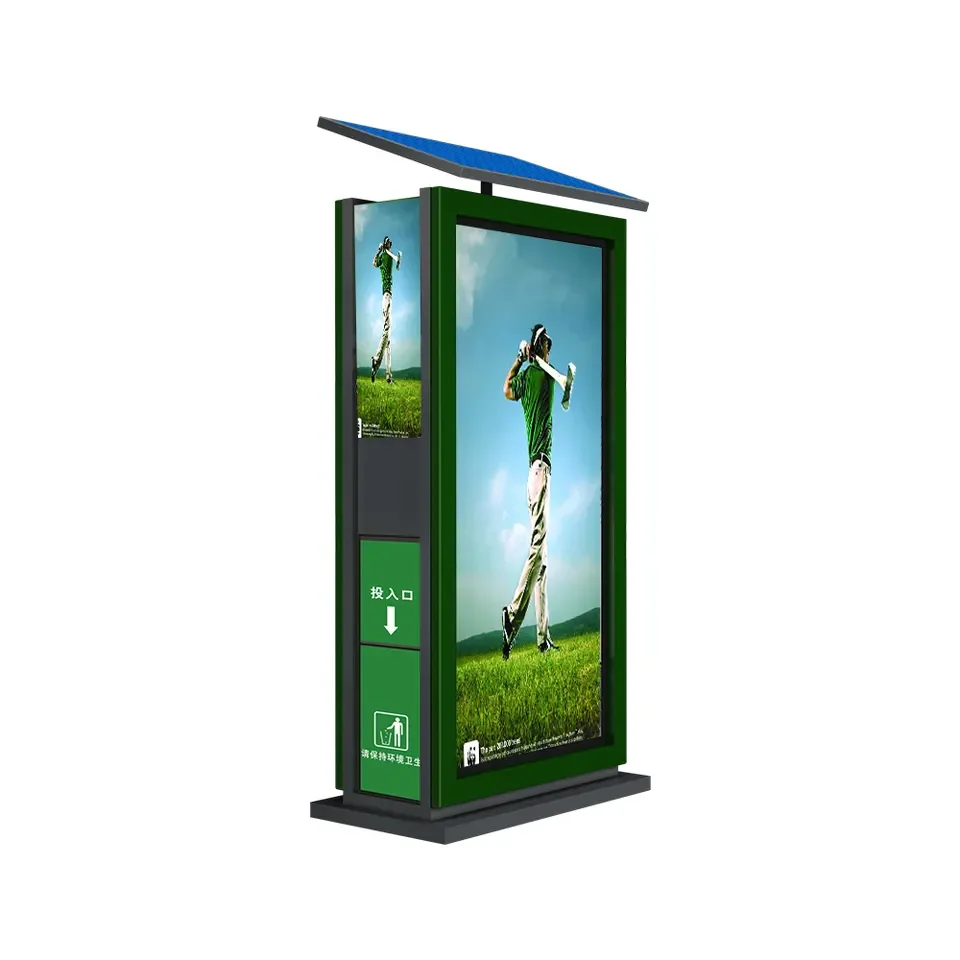 Solar Powered System Smart Sensor Trash/Garbage Disposal Bins/Cans Outdoors