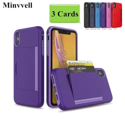 Business Candy Color Case For iPhone 16 Pro Max 15 14 13 X XS XS MAX Case Flip Armor Card Slots Cover for iPhone 16 15 12 11