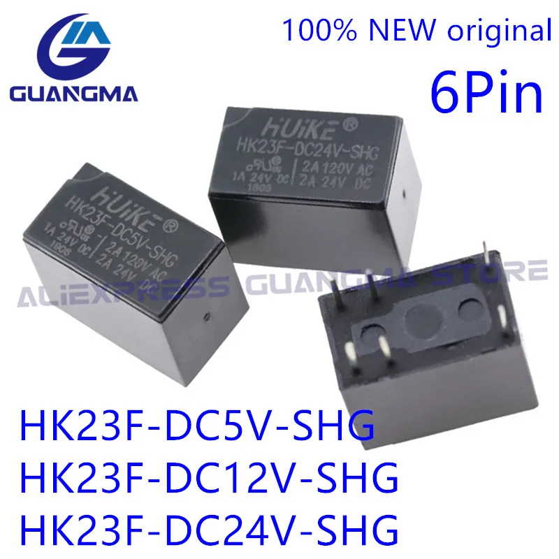 

50PCS 100% Original new Relay HK23F-DC5V-SHG HK23F-DC12V-SHG HK23F-DC24V-SHG 5VDC 12VDC 24VDC 2A 120VAC 6pin