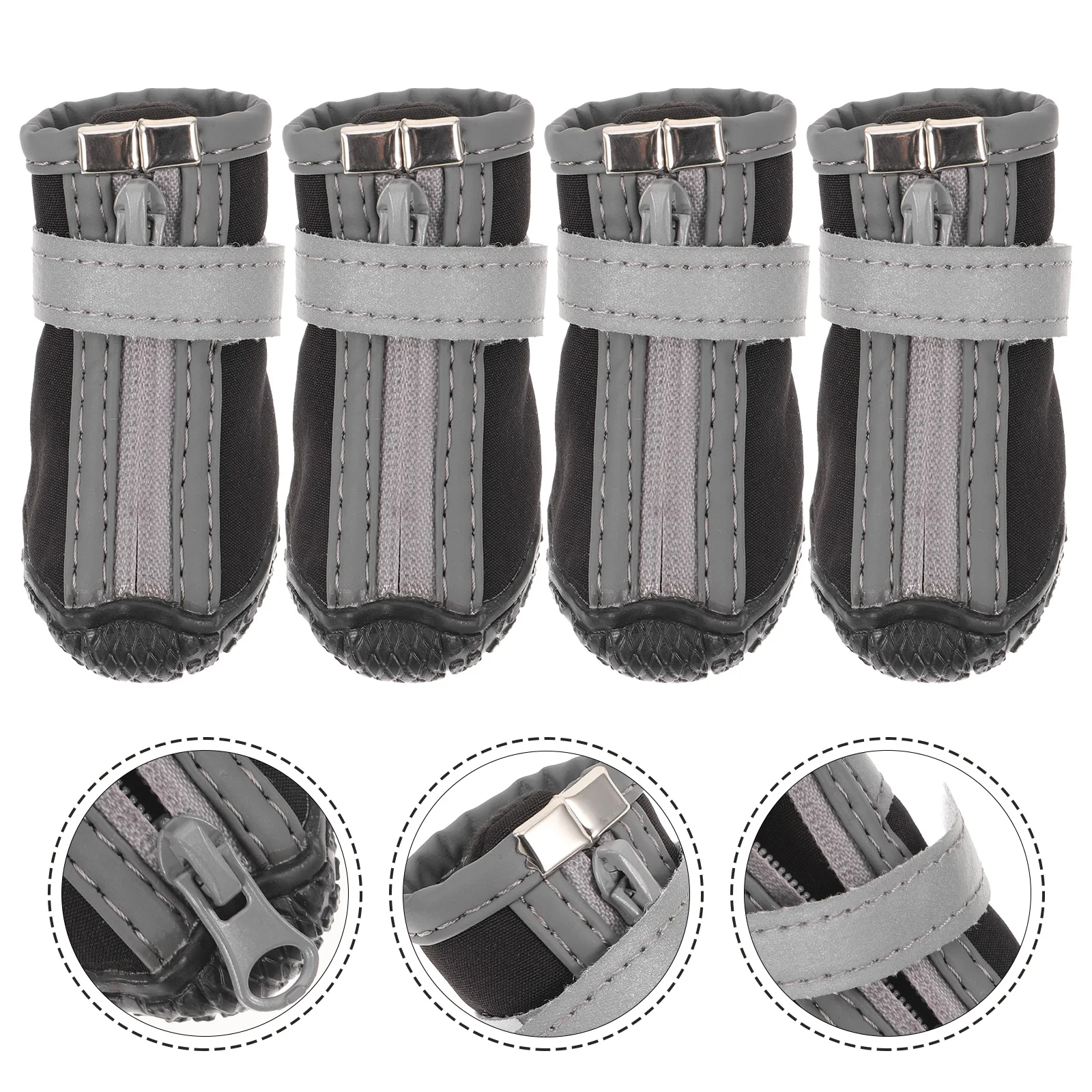 

4 Pcs Dogs Boots Booties for Winter Waterproof Suspender Small Shoes Water-resistant Puppy
