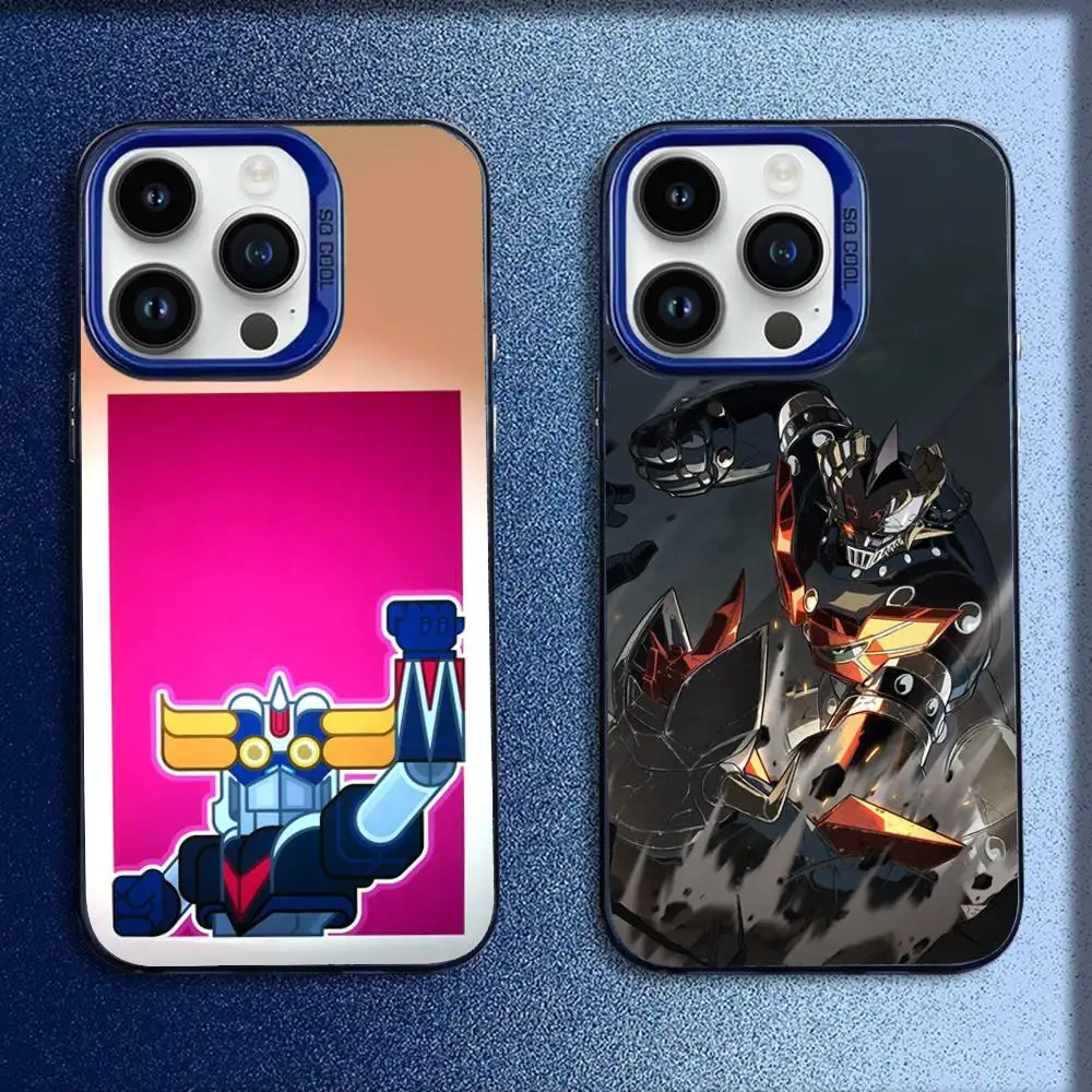 

UFO Robot G-Goldorak Phone Case For iPhone 16,15,14,13,12,11,Mini,Pro,E,MAX Blue Candy Matte Shockproof Cover