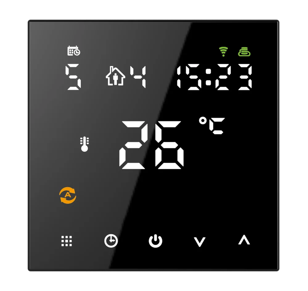 Black HY607 Control Thermostat 5-2 Programmable Wifi Thermostatic Radiator Valve 16A Digital Temperature Controller Water Heater