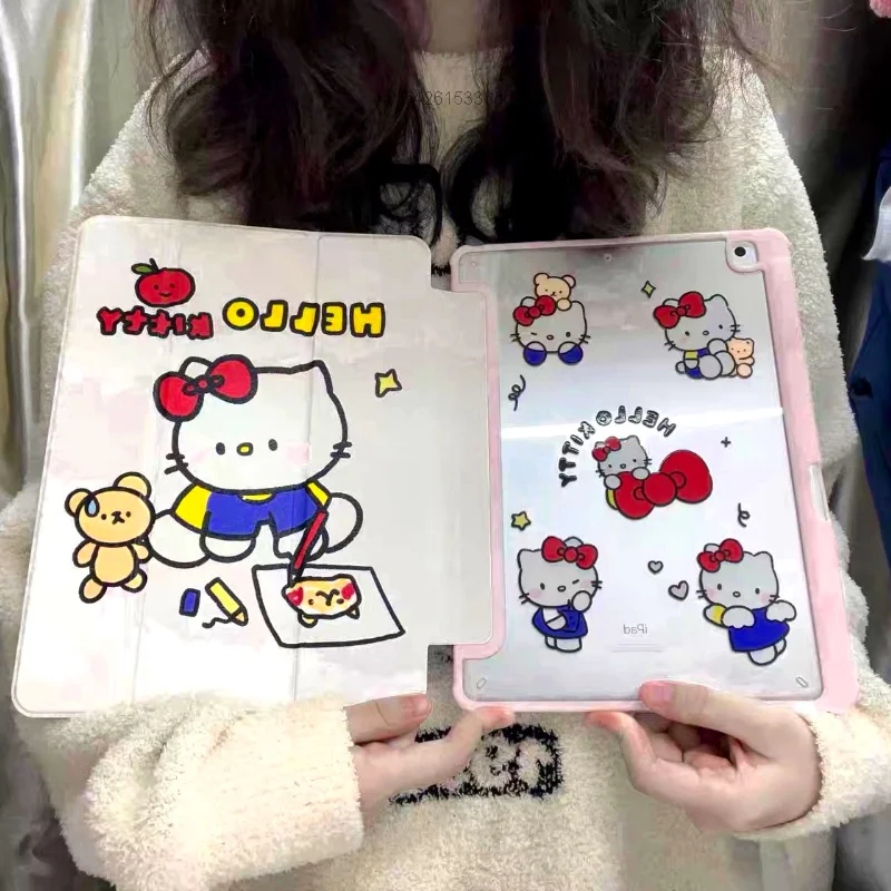 Imagem -06 - Sanrio Hello Kitty Bonito Anime Ipad Estojo para ar Case 2023 Ipad 10.2 Case Funda Ipad Pro 11 Case 2023 2023 Mini 10.5 Polegada