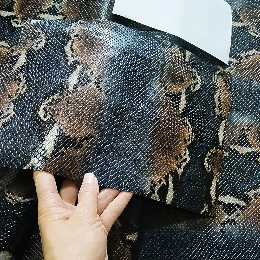 Printed Python Pattern Cowhide, Top Layer Cow Leather, Chrome Tanned Leather, Head Layer Cowhide, Handmade DIY Hand