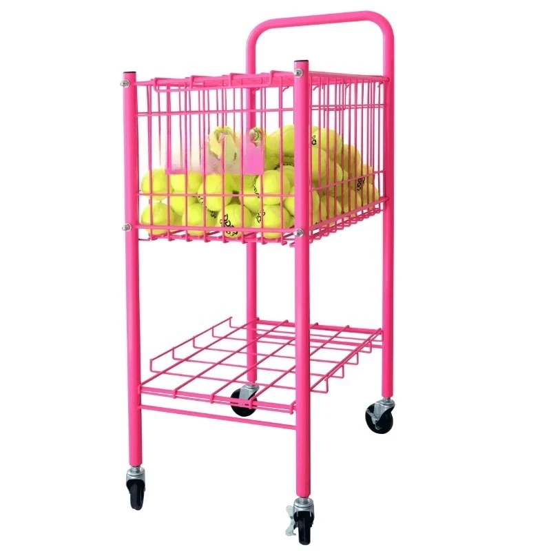 كرة تدريب محمولة قابلة للطي، سلة ذات سعة كبيرة مع منتقي كرة بعجلات