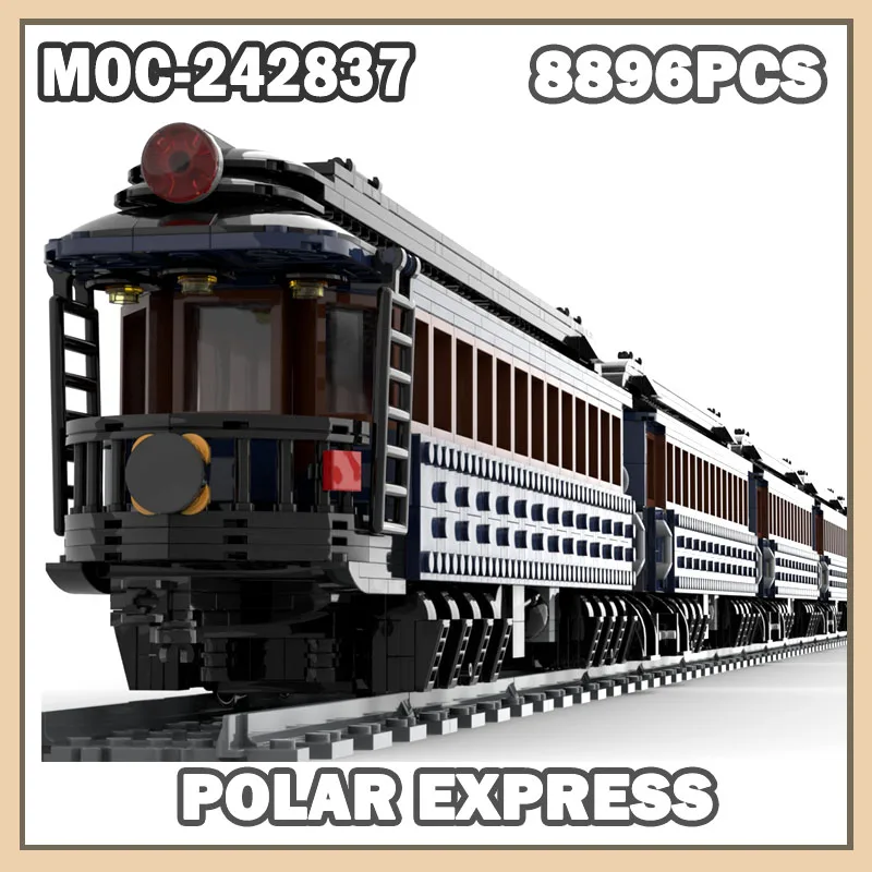 

MOC-242837 Полярный экспресс-поезд, строительные блоки, мелкие кусочки, креативные игрушки, подарок на день рождения, модель поезда, строительные блоки, 8896 шт.