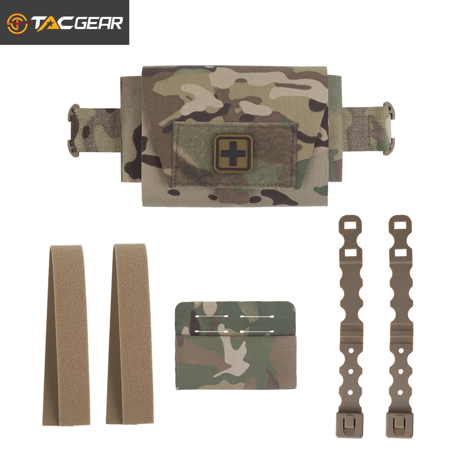 

TACGEAR V2 Small lightweight medical pouch Split IFAK Bag for molle system Equipment Belt (4.5CM Width)