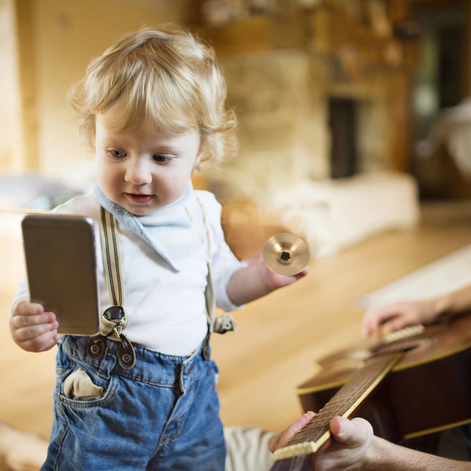 4 Buah Instrumen Perkusi Anak-anak Simbal Tembaga Simbal Jari Musik untuk Anak-anak Instrumen Mini Simbal Tari Perut