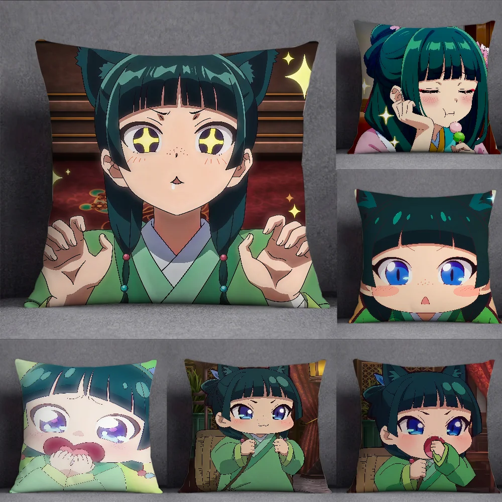 Anime Apothecary Diaries Maomao Cute Cushion Cover Square Double-Sided Printing Sofa Cushion Cover Pillowcase Bedroom Bedside